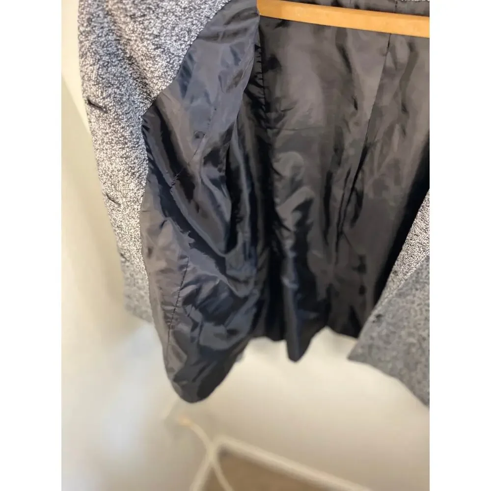 Vintage Marled Grey Blazer Career Wear Monochrome Preppy Office Blair Waldorf 14 - Picture 6 of 6